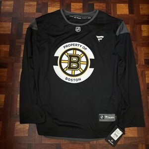 Fanatics Black Boston Bruins Team‎ Practice Jersey NWT Men's Large
